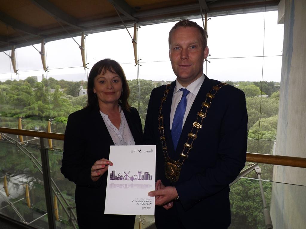 Pictured at the launch of Fingal County Council’s Climate Change Action Plan 2019-2024 are Interim Chief Executive AnnMarie Farrelly and Mayor of Fingal Cllr Eoghan O’Brien.