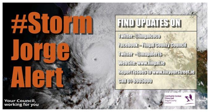 An image advising people on Storm Jorge alerts