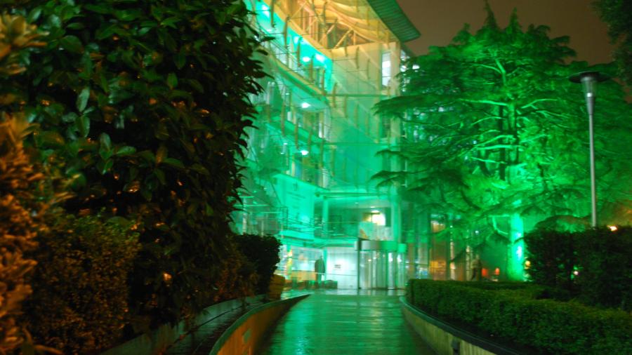 County Hall lit up green for St.Patrick's Day