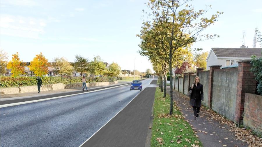 Harry Reynolds Road Cycle Lanes artists impression