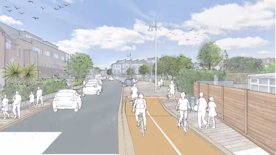 View of entrance to Malahide at the green from scheme