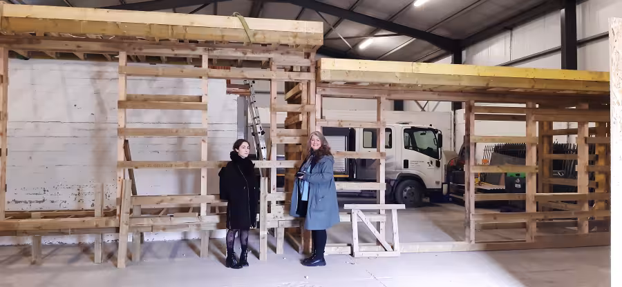 Progression images of the show garden