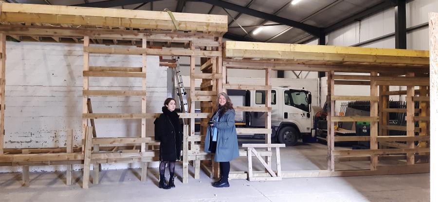 Progression images of the show garden