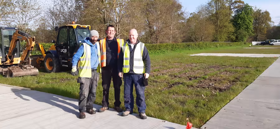 Progression images of the show garden