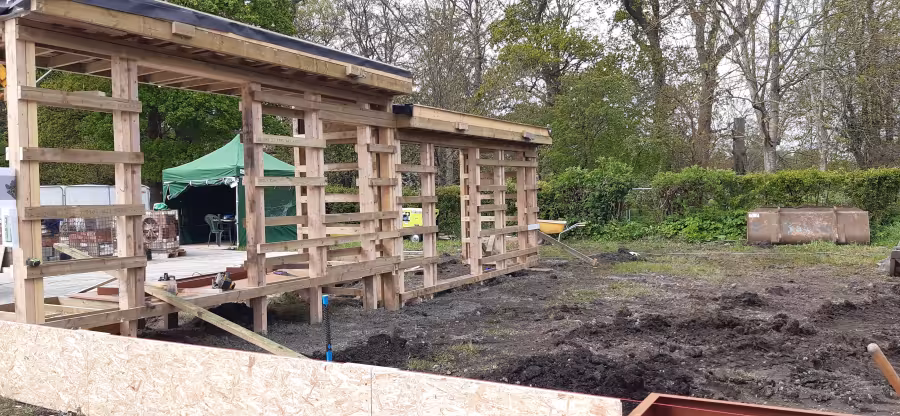 Progression images of the show garden