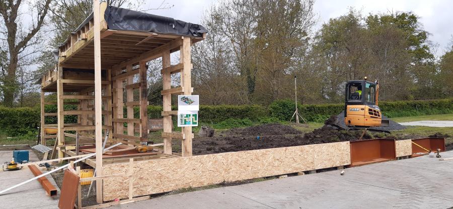 Progression images of the show garden