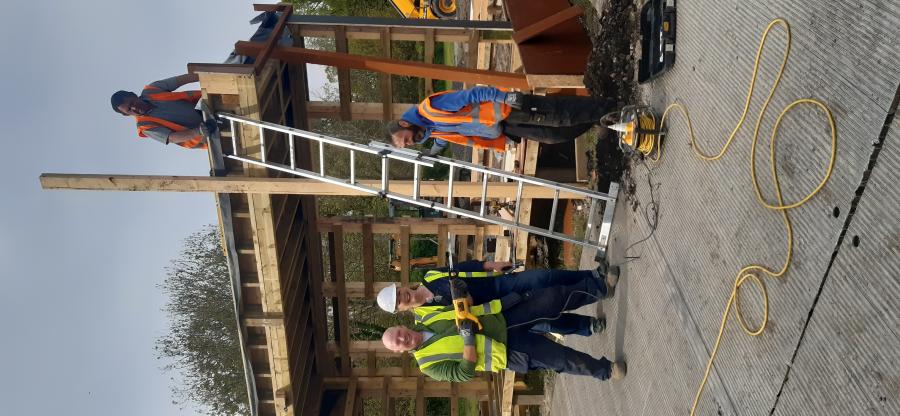 Progression images of the show garden