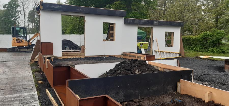 Progression images of the show garden