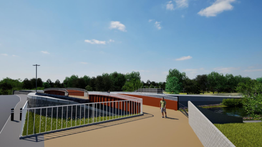Artist impression of the Granard Bridge view, towards Castleknock 