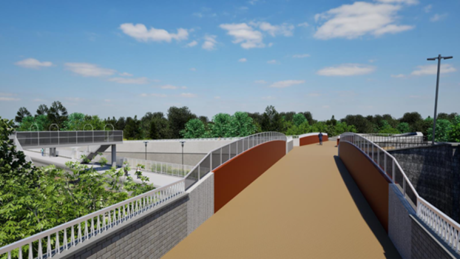 Artist impression of the Rail bridge view, towards Blanchardstown
