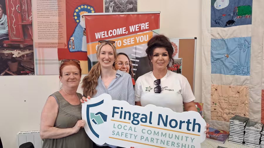 Tara Conlon, Suzie McCarthy, Maggie McDonagh at Balbriggan Traveller Pride event 28/05