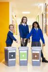 Photograph taken of pupils from Scoil Choilm Community National School launching the ‘Sorted - How to Reduce, Segregate and Manage School Waste’ videos. 