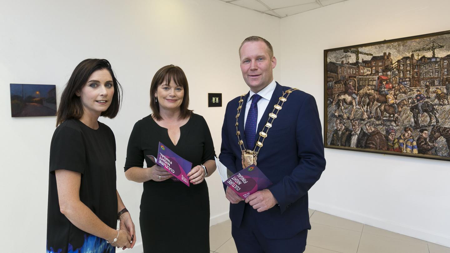 Fingal Deputy Arts Officer Sarah O'Neill, Chief Executive AnnMarie Farrelly, Mayor of Fingal Cllr Eoghan OBrien