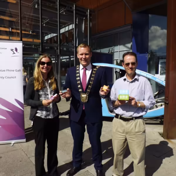 Fingal County Council Environmental Education Officer Sinéad Fox, Mayor of Fingal County Council Cllr Eoghan O’Brien, Fingal County Council Environment Department Staff Officer Tony Egan