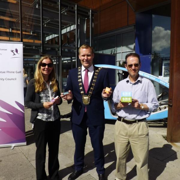 Fingal County Council Environmental Education Officer Sinéad Fox, Mayor of Fingal County Council Cllr Eoghan O’Brien, Fingal County Council Environment Department Staff Officer Tony Egan