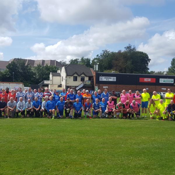 Participants in the first Tommy Fogarty Walking Football Cup