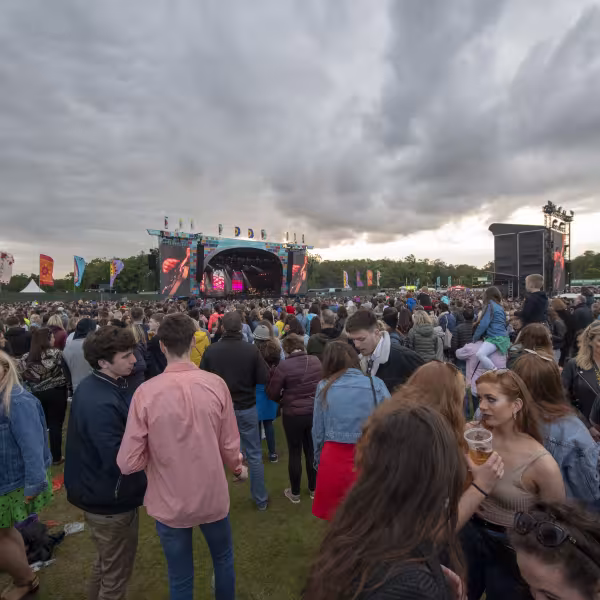 The crowd eagerly awaits George Ezra