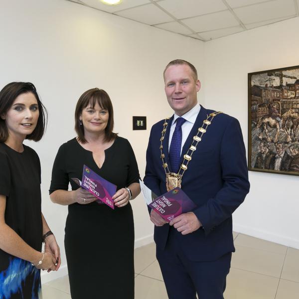 Fingal Deputy Arts Officer Sarah O'Neill, Chief Executive AnnMarie Farrelly, Mayor of Fingal Cllr Eoghan OBrien