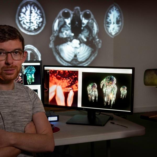 Silicon Synapse AlanJames Burns in his studio at fire station artists studio