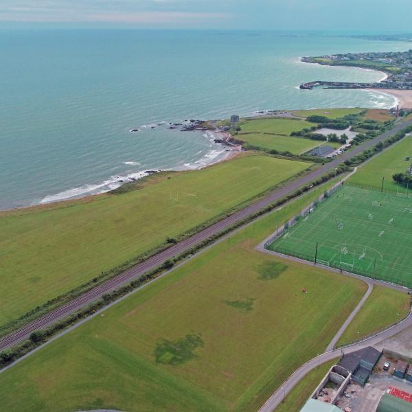 Aerial shot of Bremore Coast