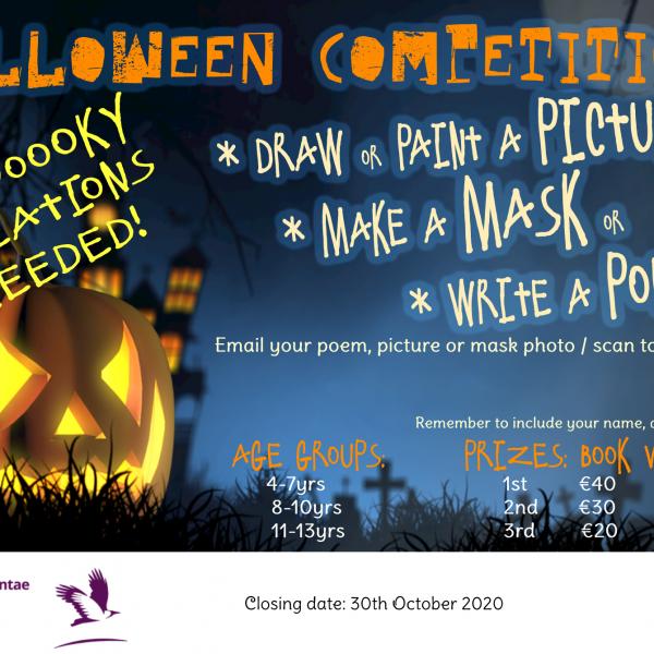 Poster outlining details of Fingal's Virtual Halloween Artwork Competition 