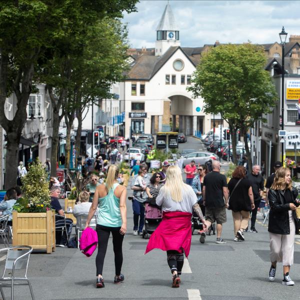 Pedestrians on New Street Malahide