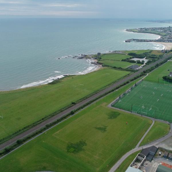 Bremore coast aerial view