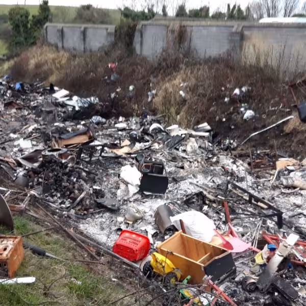 A photo of illegally dumped waste at St Mary's Cappagh Road Finglas