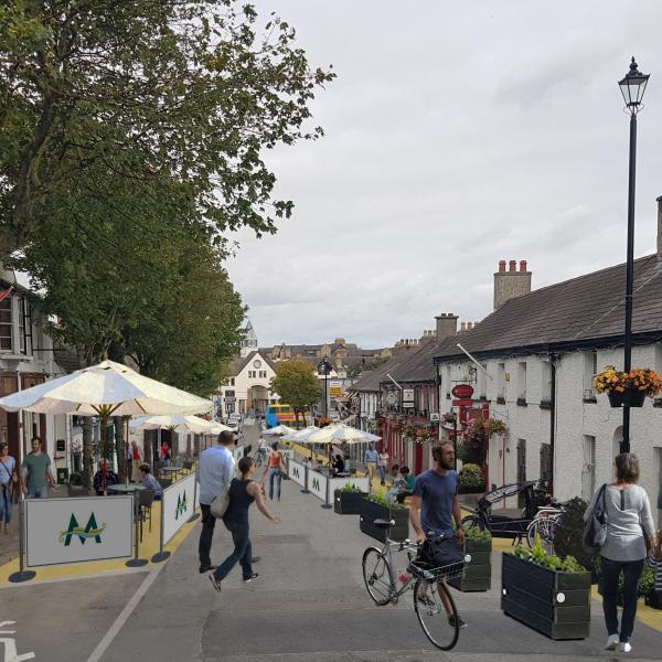 Computer Generated Image of pedestrianisation of New Street, Malahide