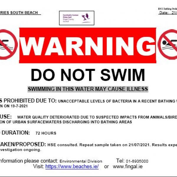 Do Not Swim Skerries July 21st