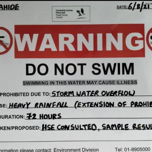 Do Not Swim prohibition notice at Malahide Beach has been extended