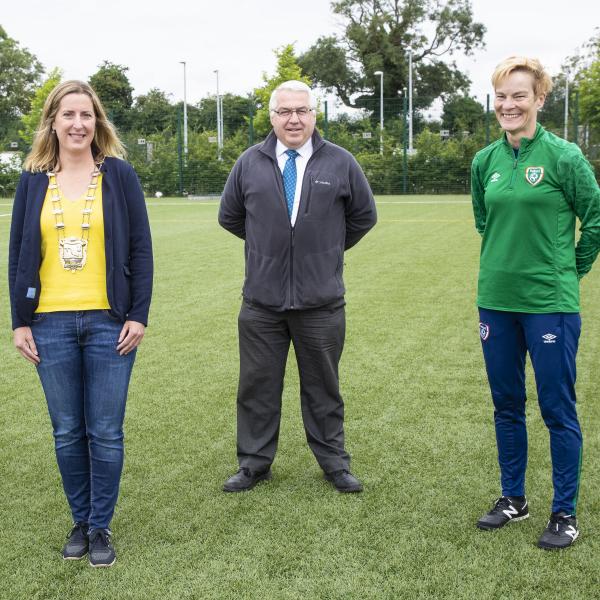 Coaches Vera Pauw and Jan Williem van Ede at Summer Soccer School in Tyrrelstown