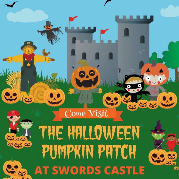 Castle, animated pumpkins, 