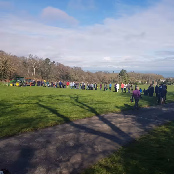 Members of the public queuing for free trees in Ardgillan Demesne in 2019 
