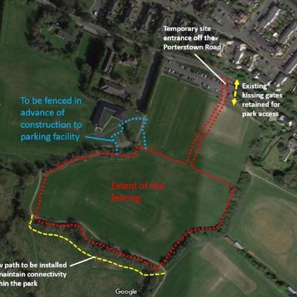 Site Fencing Layout at Porterstown Park