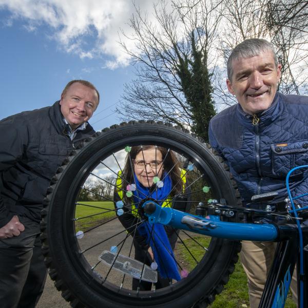 Active Travel team pose with bike