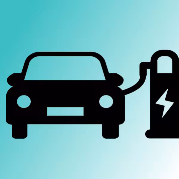 icon of charging electric car