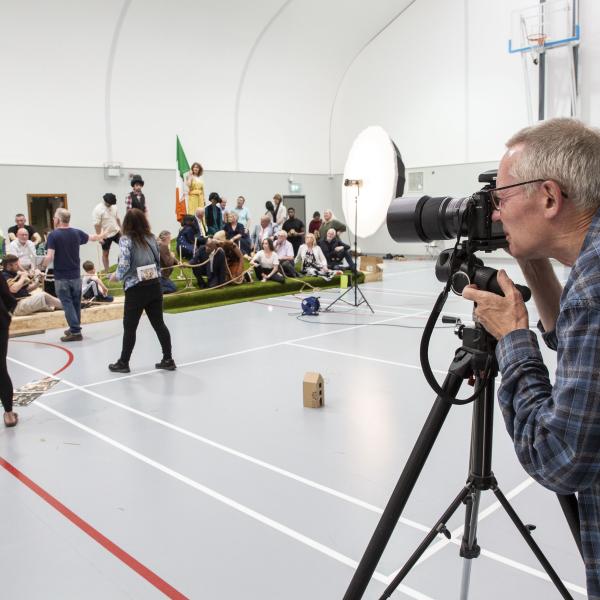 John Byrne at the photo shoot for Public Art Programme