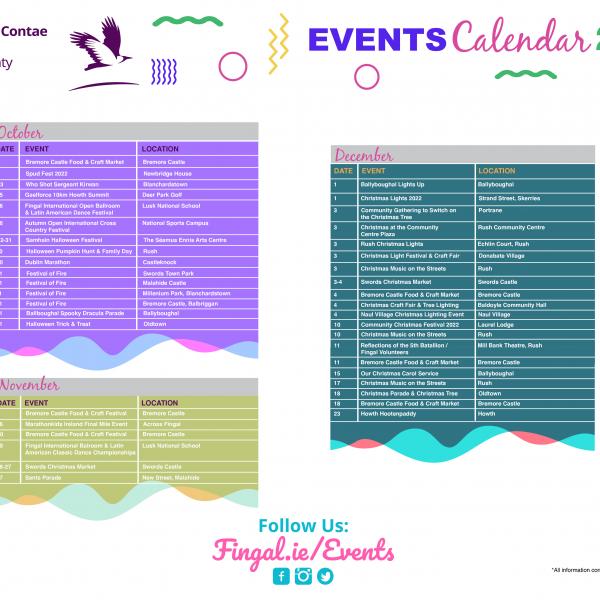 Events Calendar October- December