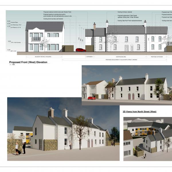 North Street Swords Proposed 3D Views & West Elevation