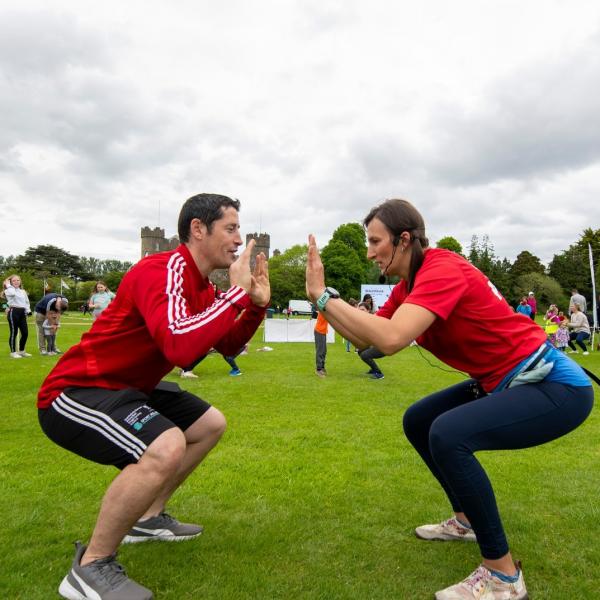 sports development officer owen mcgrath and an instructor at a family fun day out