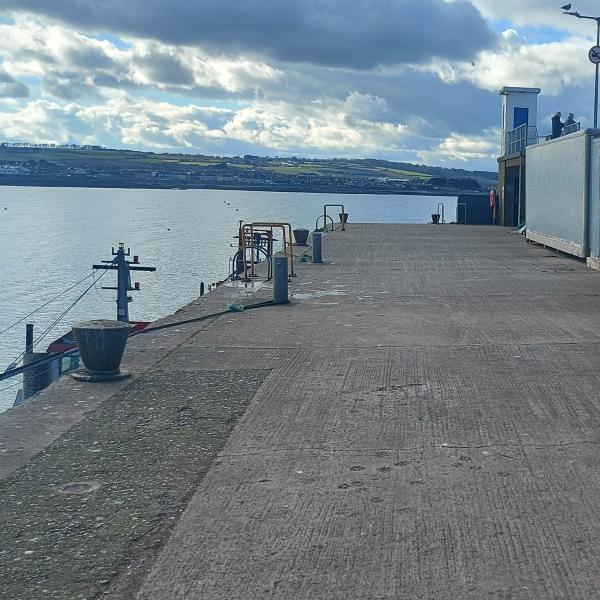 A photograph of the section of Skerries Harbour that will be closed for remedial works