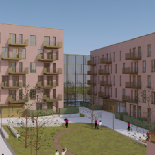 Computer Generated Image of new housing development in Mayeston