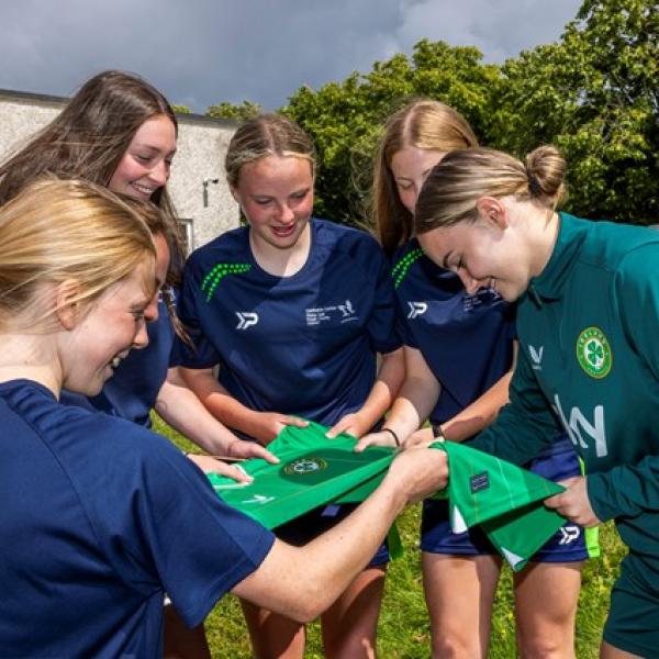 Fingal TY girls celebrate a day of firsts as they meet Ireland's World Cup heroes