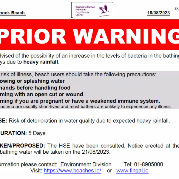 Prior warning Portmarnock