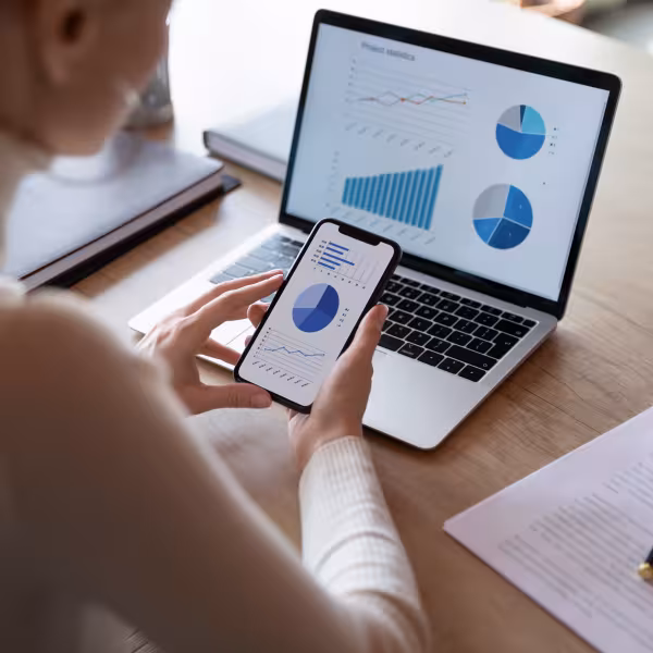 Image of laptop and mobile phone