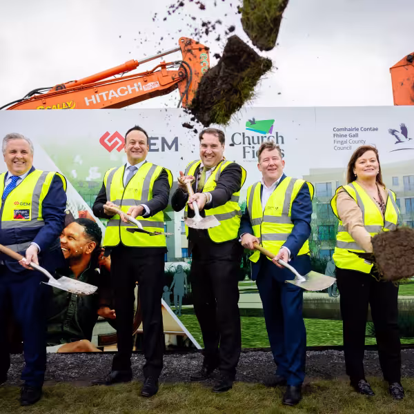  Sod turn at 3A Church Fields