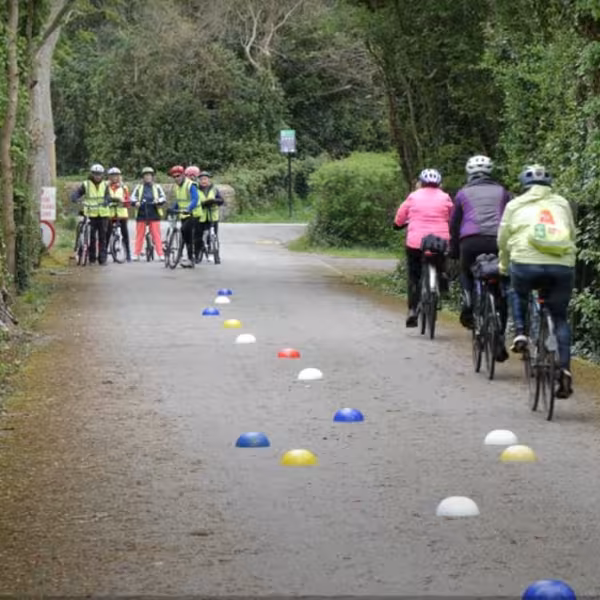adults cycling on bikes
