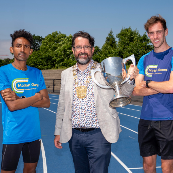 Morton Games 2025 launch - Efrem Gidey Mayor and Cathal Doyle