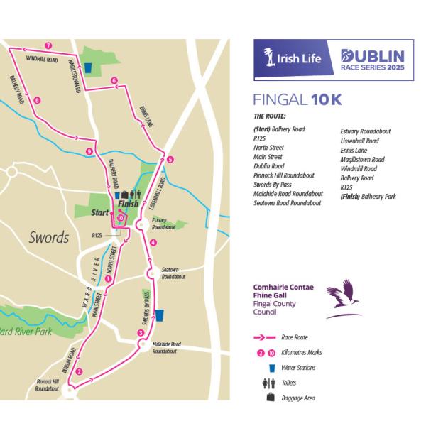 Route Map 10k Fingal 2025